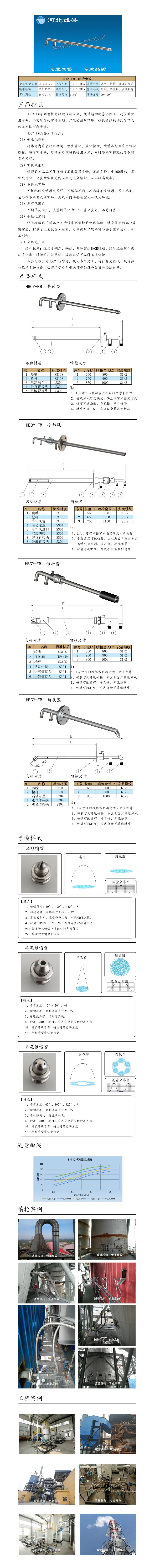 為您提供HBCY-FM-脫硝噴槍保護(hù)套、噴槍參數(shù)、材質(zhì)尺寸介紹，流量分布圖、扇形空心錐俯視圖介紹，以及霧化視頻介紹，更多詳細(xì)內(nèi)容盡在河北誠譽(yù)！